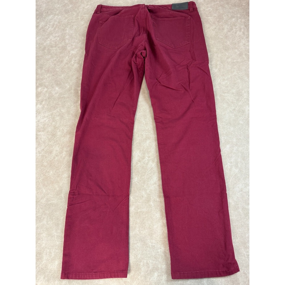 Taylrd Mens Slim Fit Mid Rise Straight Cotton Blend Lined Red Chino Pants 33x32 - Picture 2 of 8